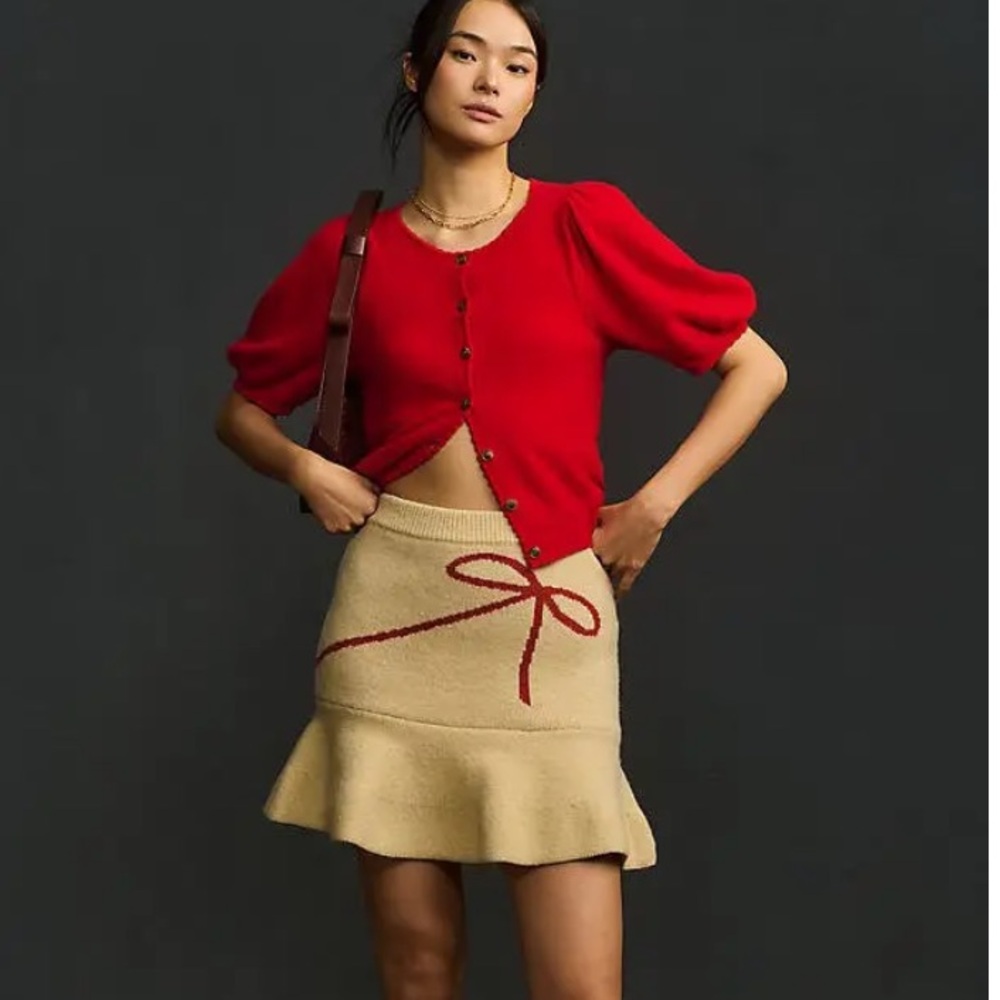 En Saison mini ruffle bow skirt
